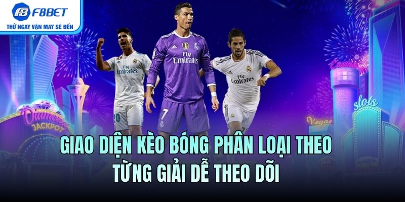 Giao diện kèo bóng phân loại theo từng giải dễ theo dõi