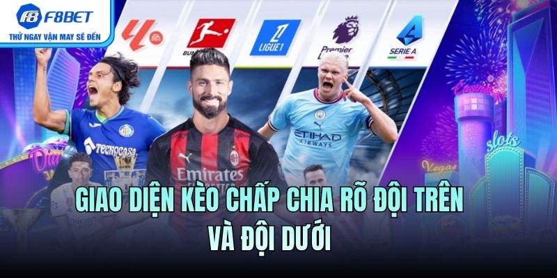 Giao diện chia rõ đội trên và đội dưới